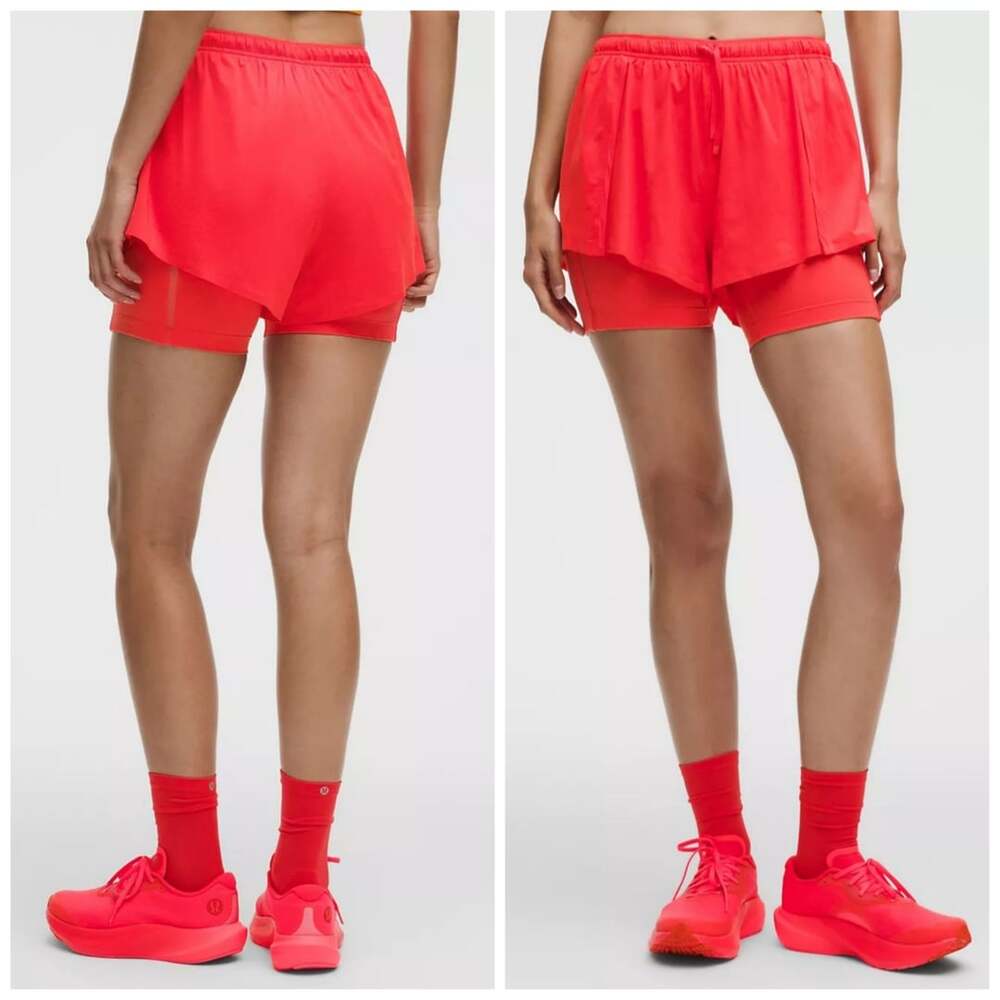 004 Lululemon Lightweight 2-In-1 Running HR Short Size M Star Burst